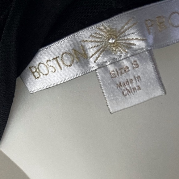 Boston Proper Black Ruched Bust Bodysuit Chic Office Business Casual - Picture 4 of 5